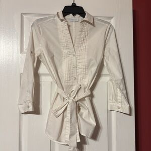 New York & Company Stretch Shirt - Creamy white size xs